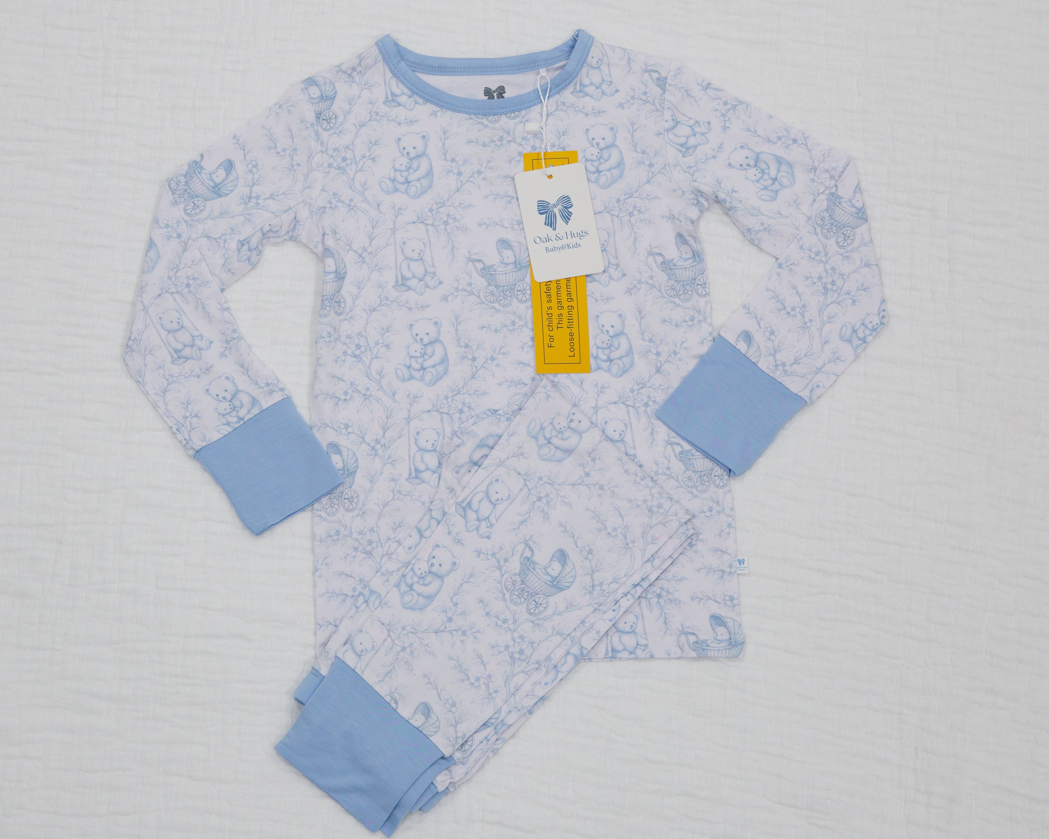 Bear Toile Toddler Two-Piece Pajama Set