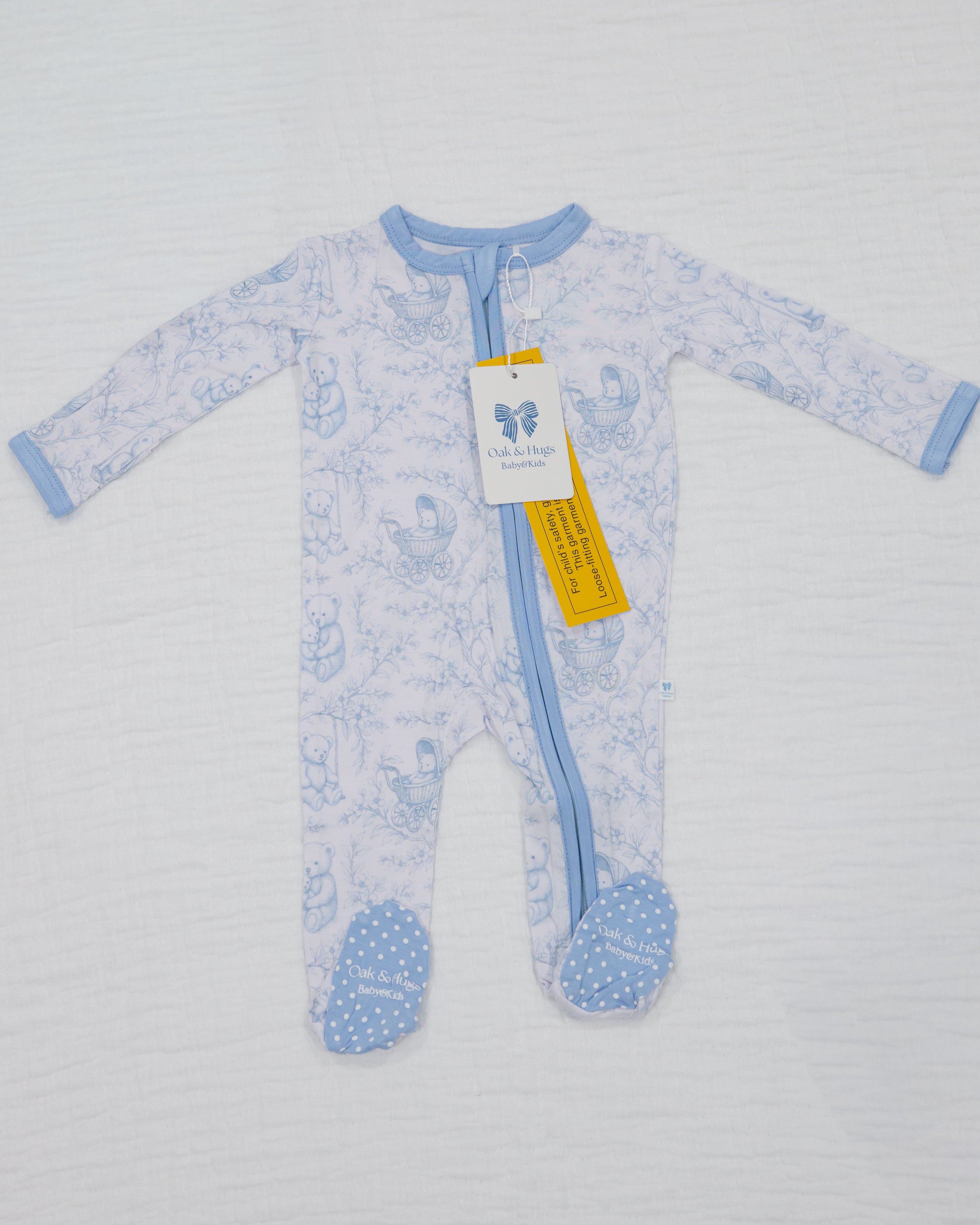 Bear Toile Baby Footie Pajama