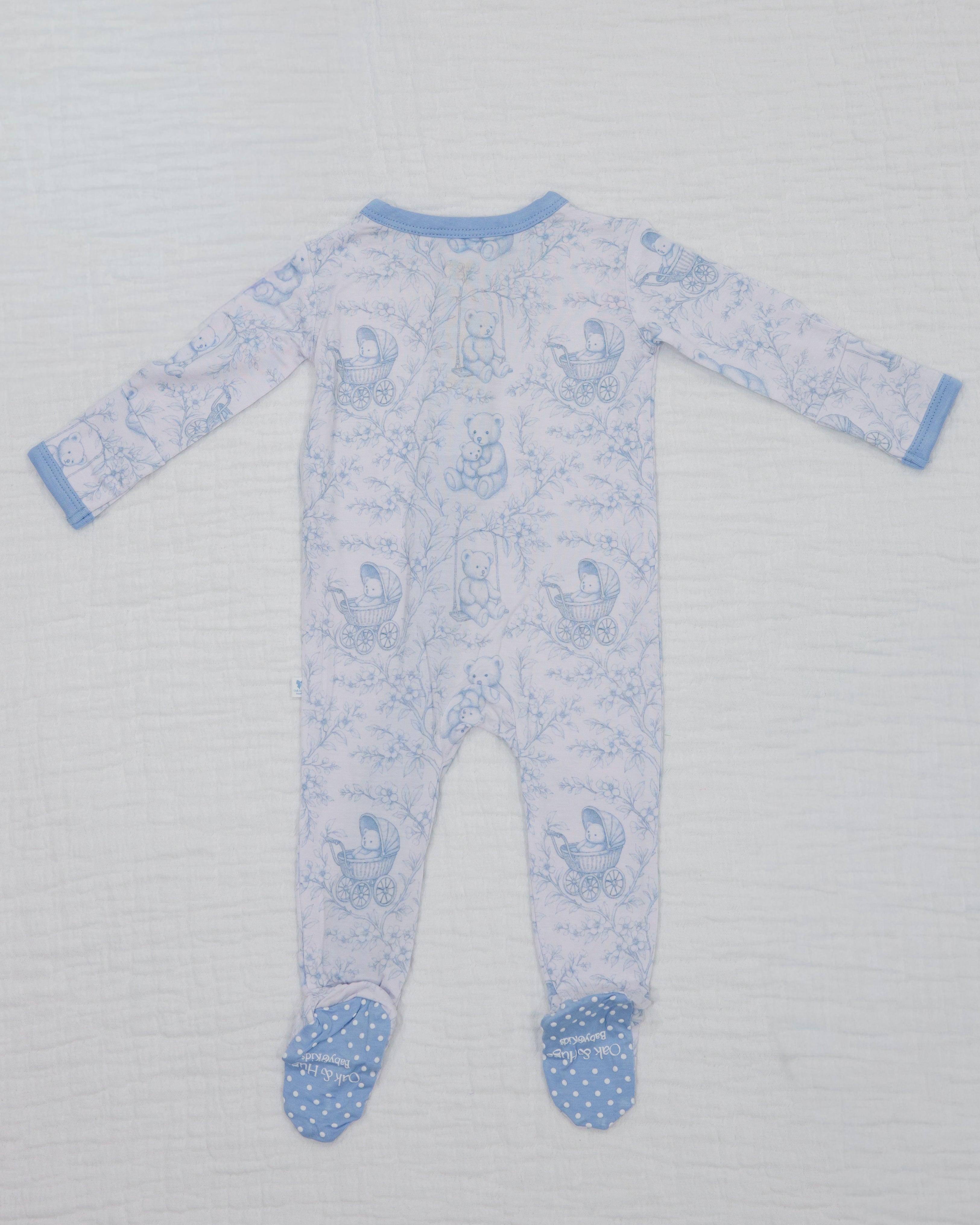 Bear Toile Baby Footie Pajama