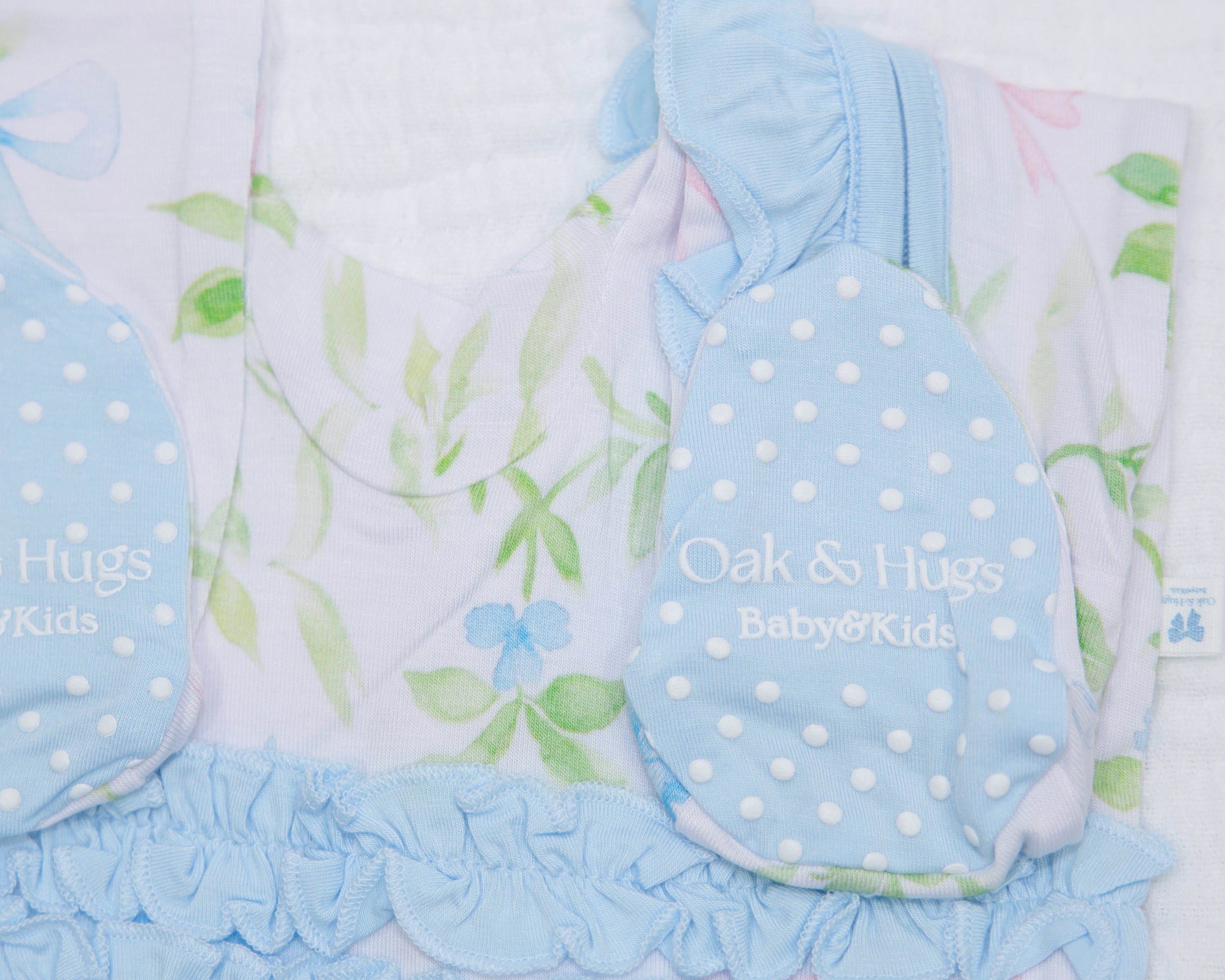 Garden Bows Girls Baby Footie Pajama with Ruffle