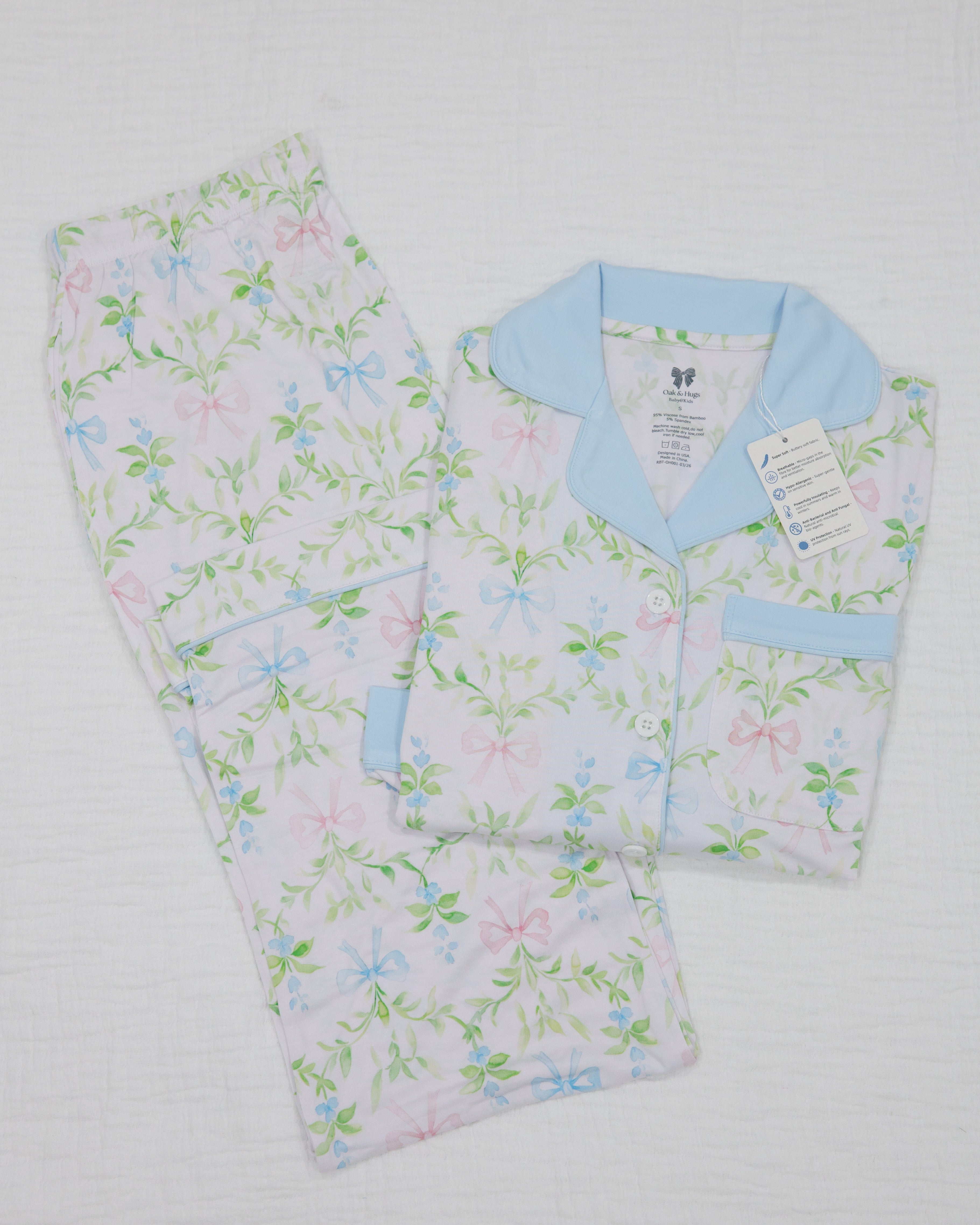 Garden Bows Women's Long Sleeve Pajama Set