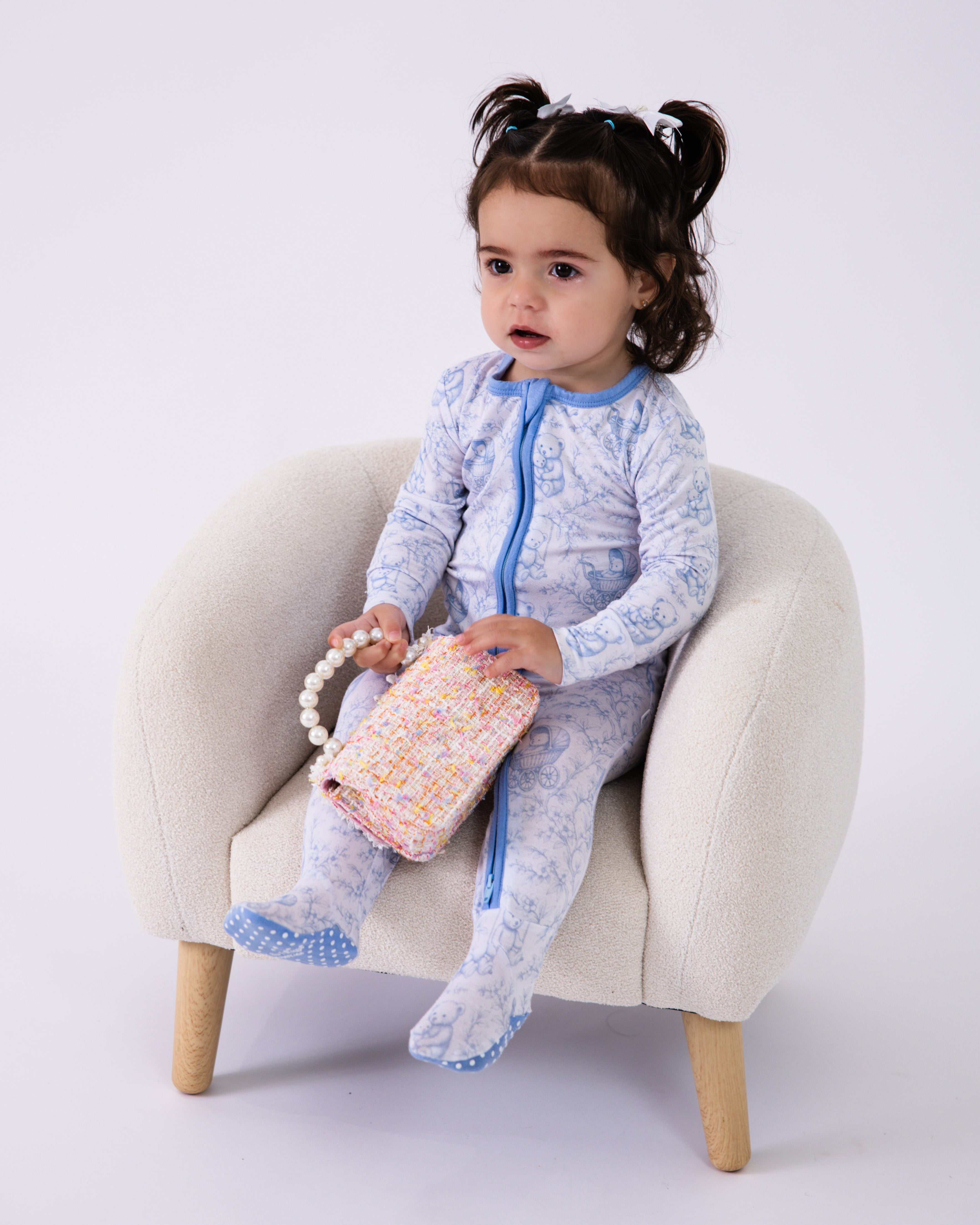 Bear Toile Baby Footie Pajama