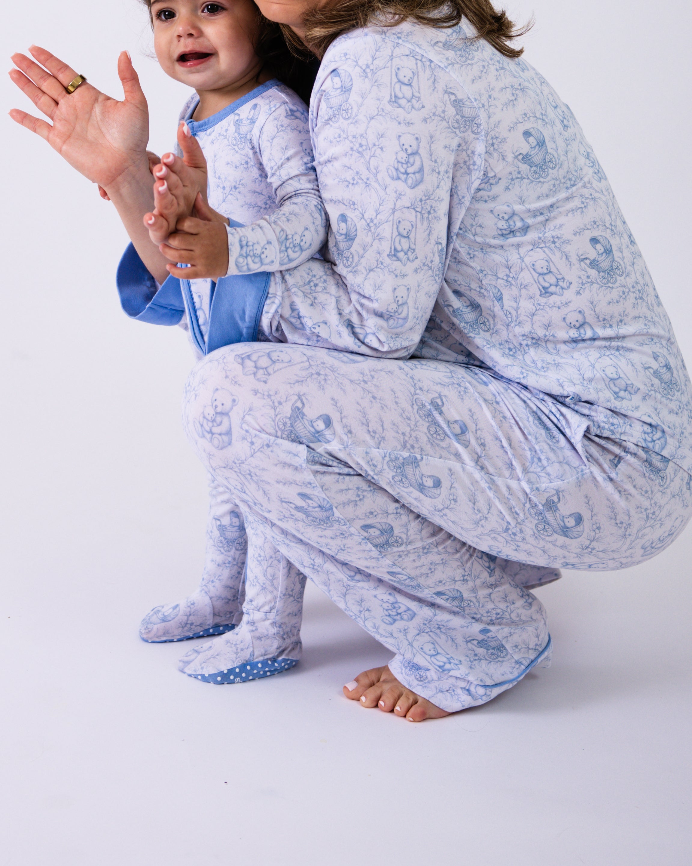 Bear Toile Baby Footie Pajama