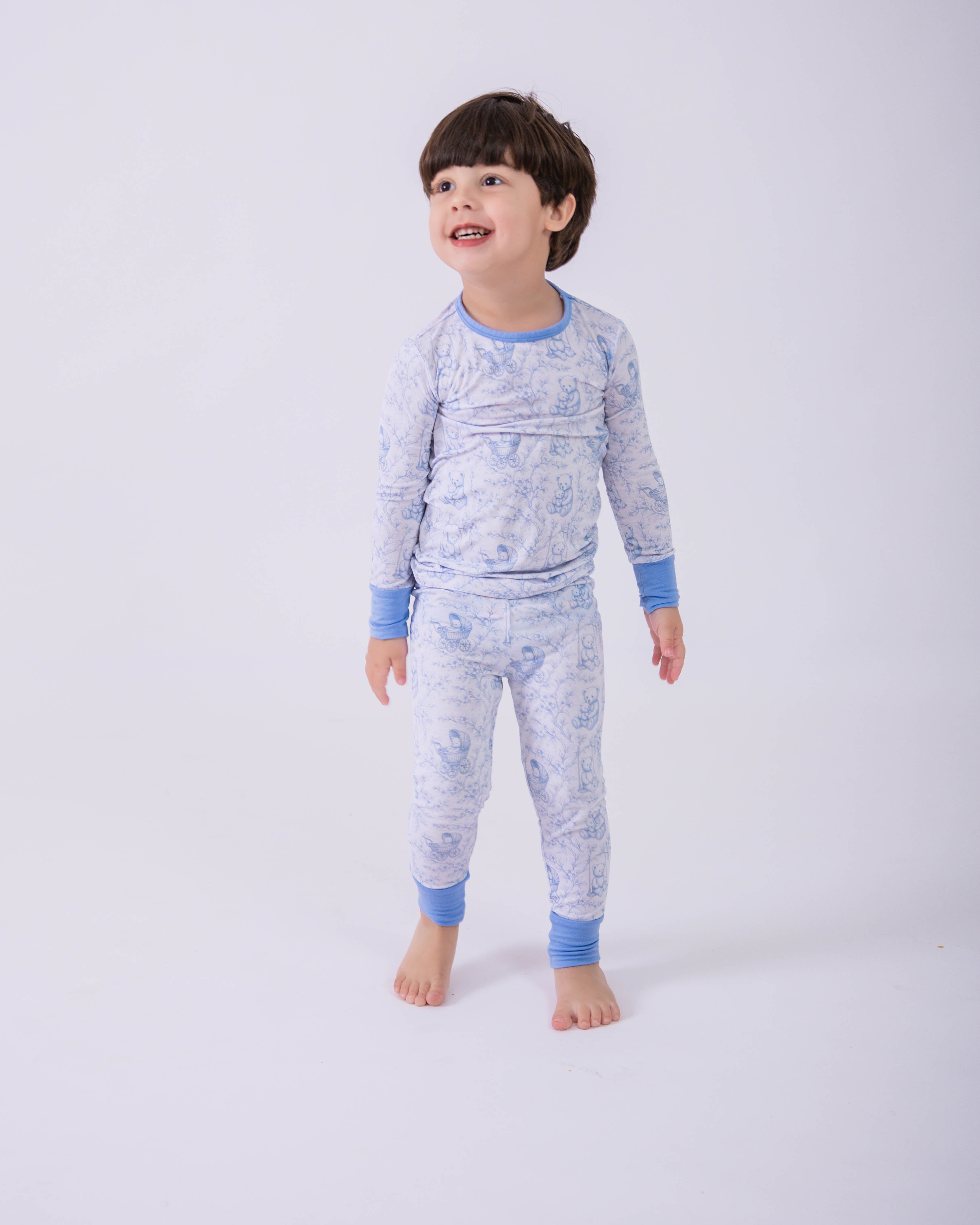 Bear Toile Toddler Two-Piece Pajama Set